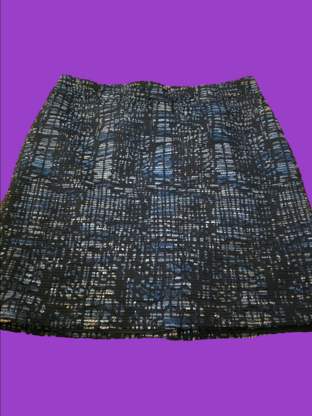 4/$67 Deal! Ann Taylor Textured Blue and Black Mini Skirt
